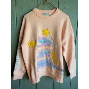 Aelfric Eden Dinosaur Graphic Knitted Sweater Rainbow, Medium